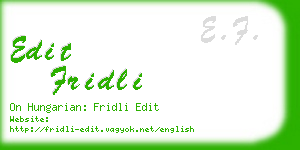 edit fridli business card